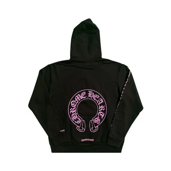 Hoodie Horseshoe Black Pink | Chrome Hearts