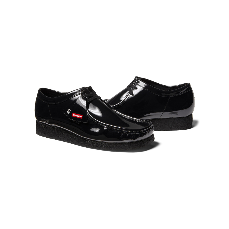 Clarks Wallabee x Supreme Patent black