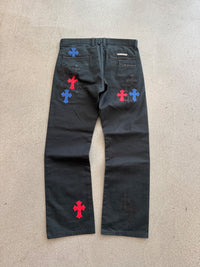 Jeans Multi Color Red Blue Cross Patch | Chrome Hearts, Hype clothes, view 4
