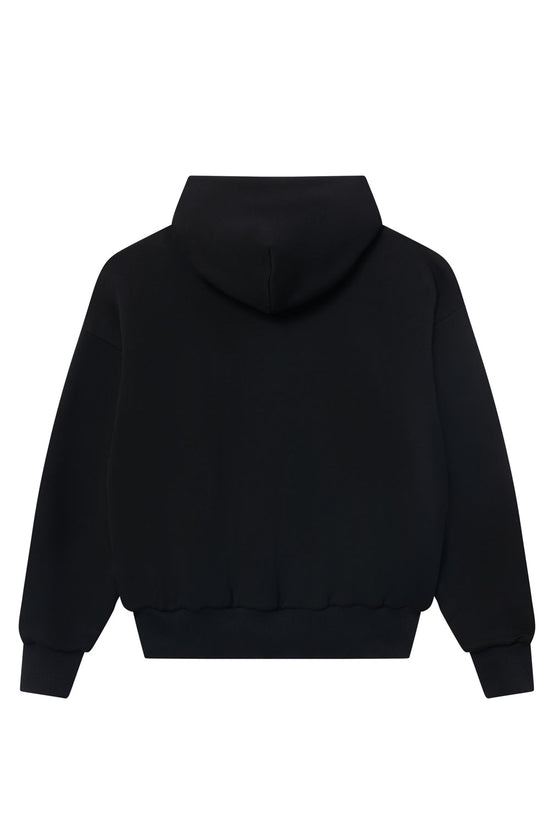 Sweat à capuche zippé noir | Perplex