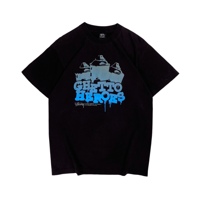 Stussy Vintage Black Ghetto Heroes Tee