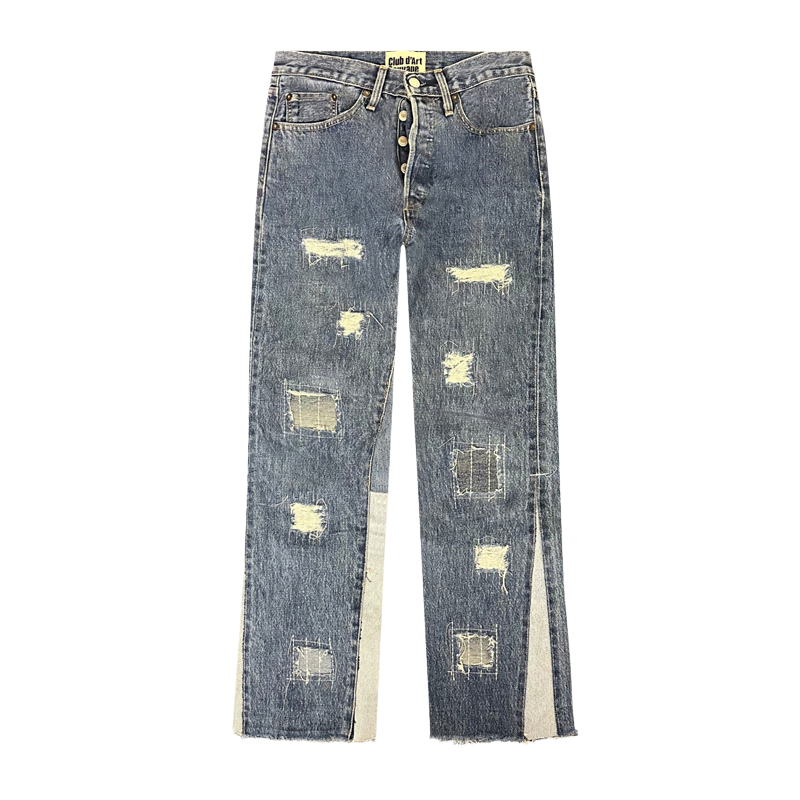 Jeans Worked Sashiko/Distressed Denim #99 | Club D'art Sauvage