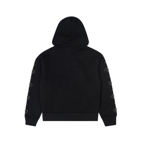Zip Hoodie Dove & Eye Studded Black | KidSuper