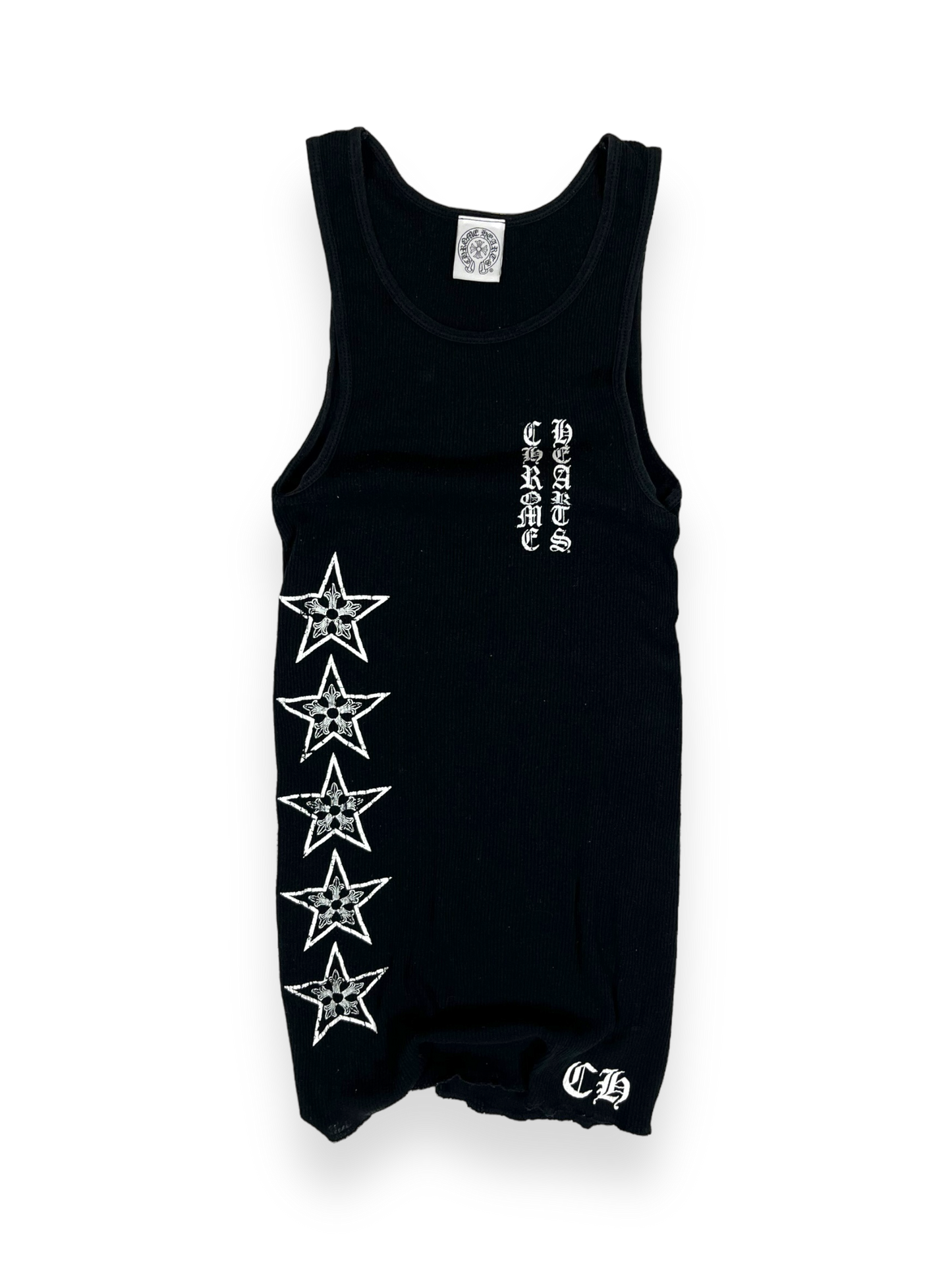 Chrome Hearts Black Stars Logo Tank Top Vintage