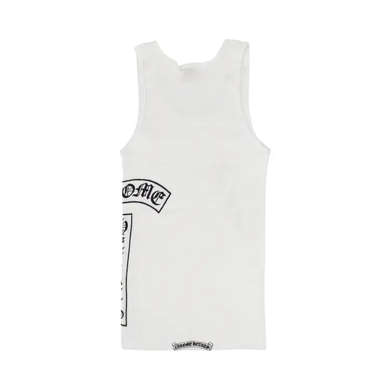 Tank Top Ribbed Side Logo 'White' | Chrome Hearts