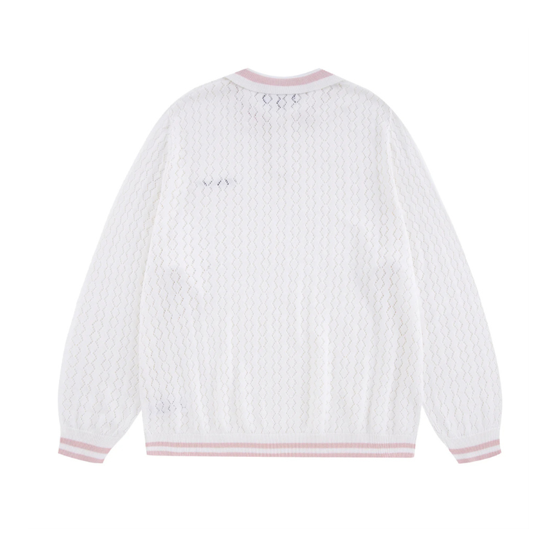 Knitwear White / Pink Knit Polo | Unknown