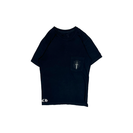 T-shirt Black Tonal Dagger Logo | Chrome Hearts