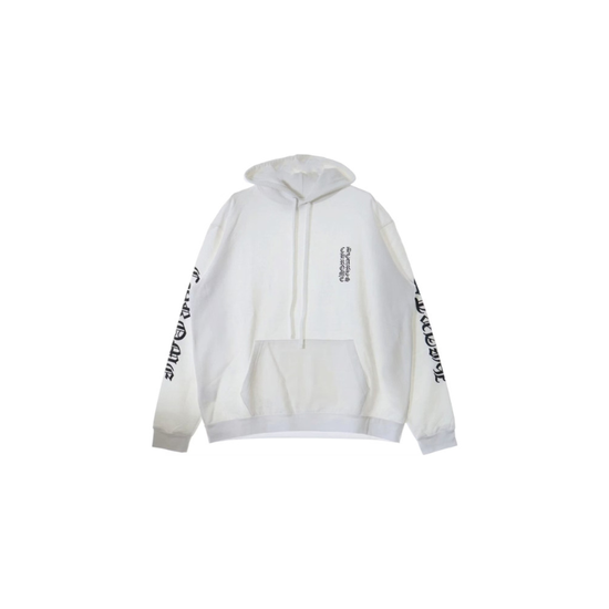 Hoodie Vertical Logo White  | Chrome Hearts