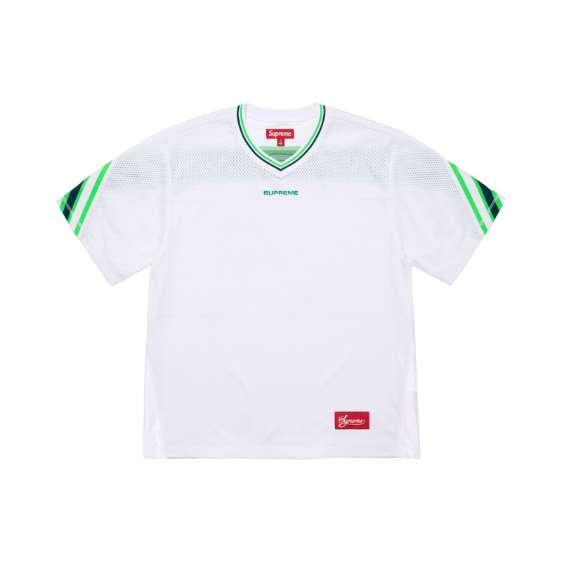 Jacquard Rib SUPREME Football Jersey White