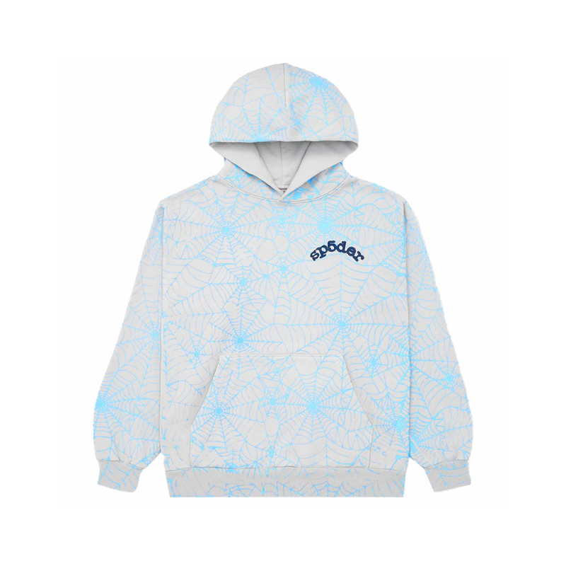 Hoodie AOP Grey/Blue  | Spider