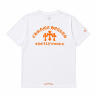 T-shirt White Triple Cross Hollywood Orange
 | Chrome Hearts
