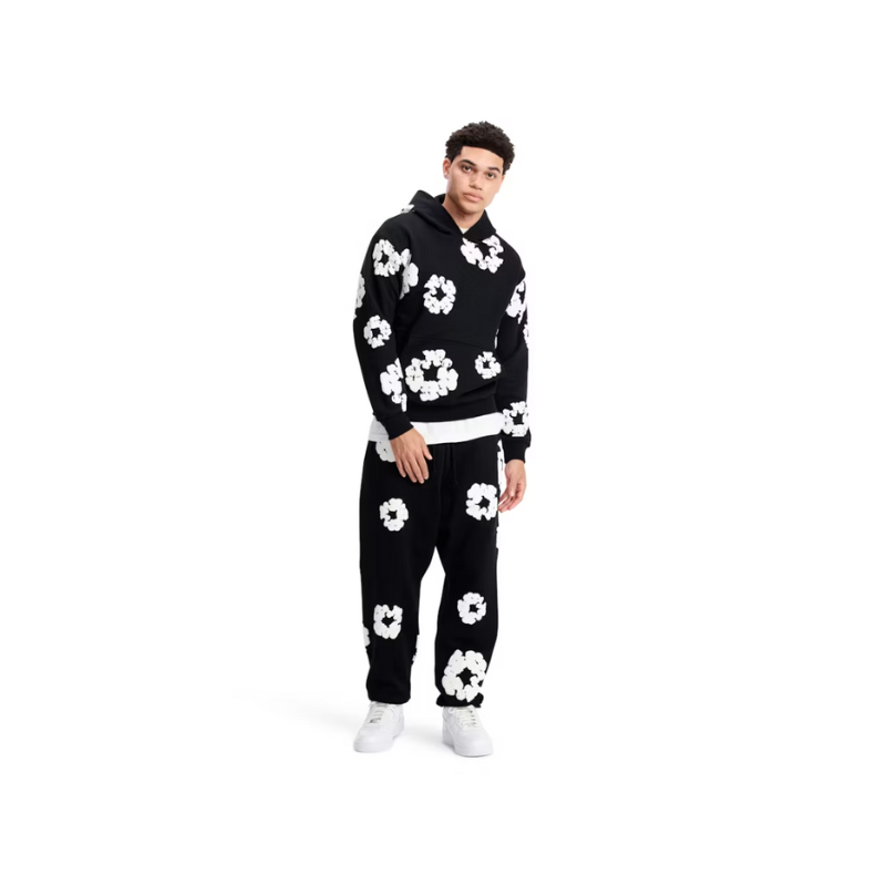 Joggers The Cotton Wreath Black | Denim Tears