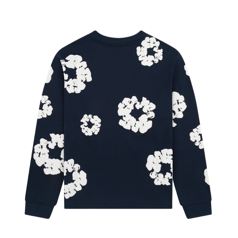 Longsleeve Cotton Wreath Navy | Denim Tears