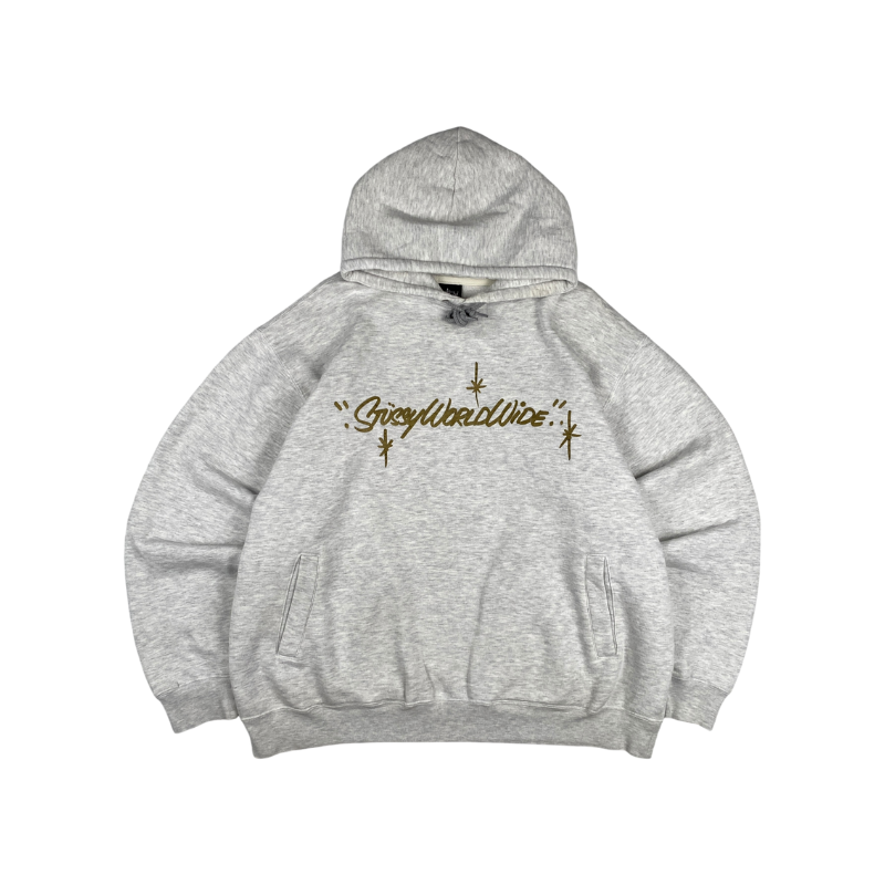 Hoodie Grey Worldwide Logo | Stussy