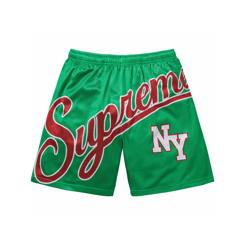 Supreme Big Script Mesh Short Green