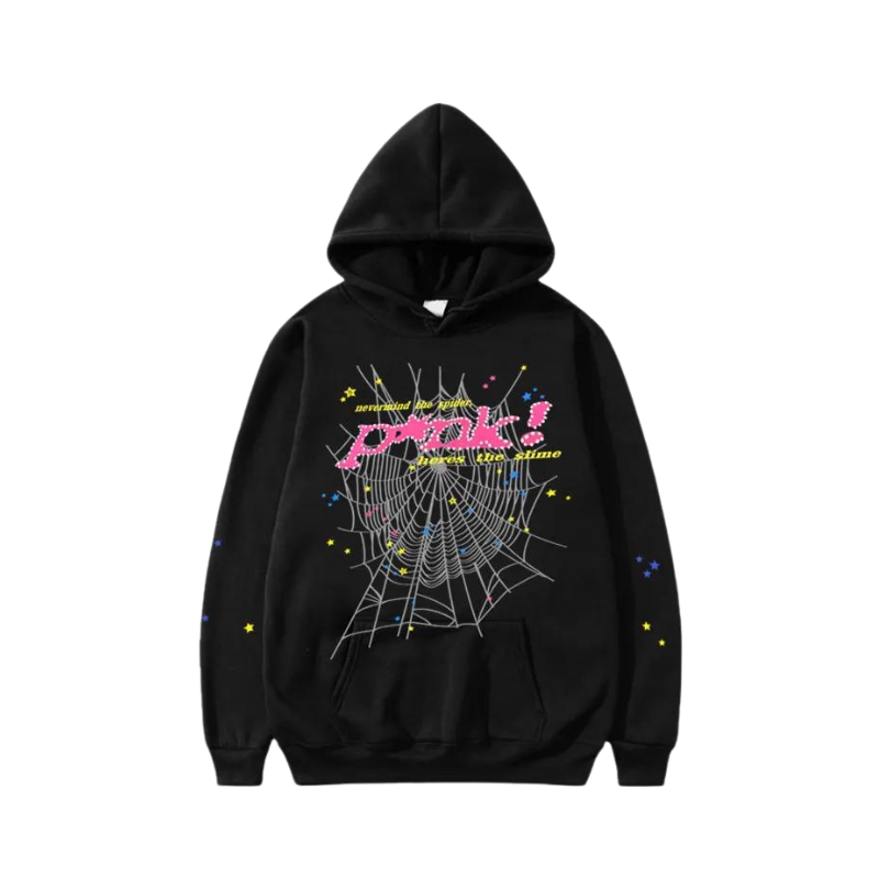 Hoodie SPIDER 'PINK" Black