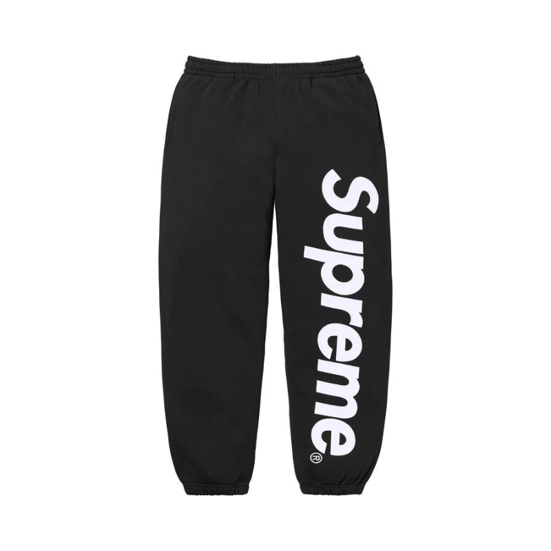 SUPREME Satin Appliqué Sweatpant Noir