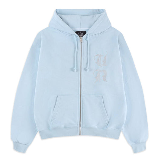 Zip Hoodie UNKNOWN Rhinestone Blue