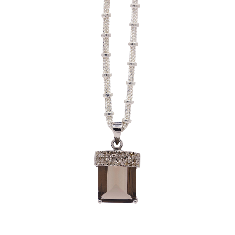 Necklace sultan brun chaîne (quartz fumé) | Baya