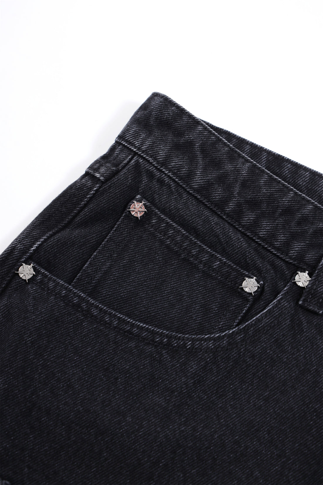 UNKNOWN Black Jorts Cross patched