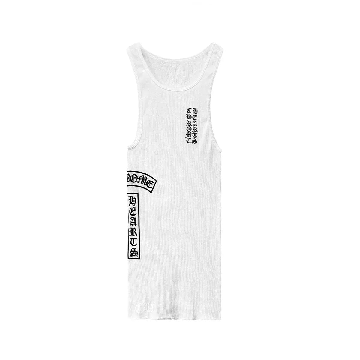 Tank Top Ribbed Side Logo 'White' | Chrome Hearts