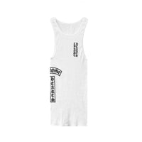 Tank Top Ribbed Side Logo 'White' | Chrome Hearts