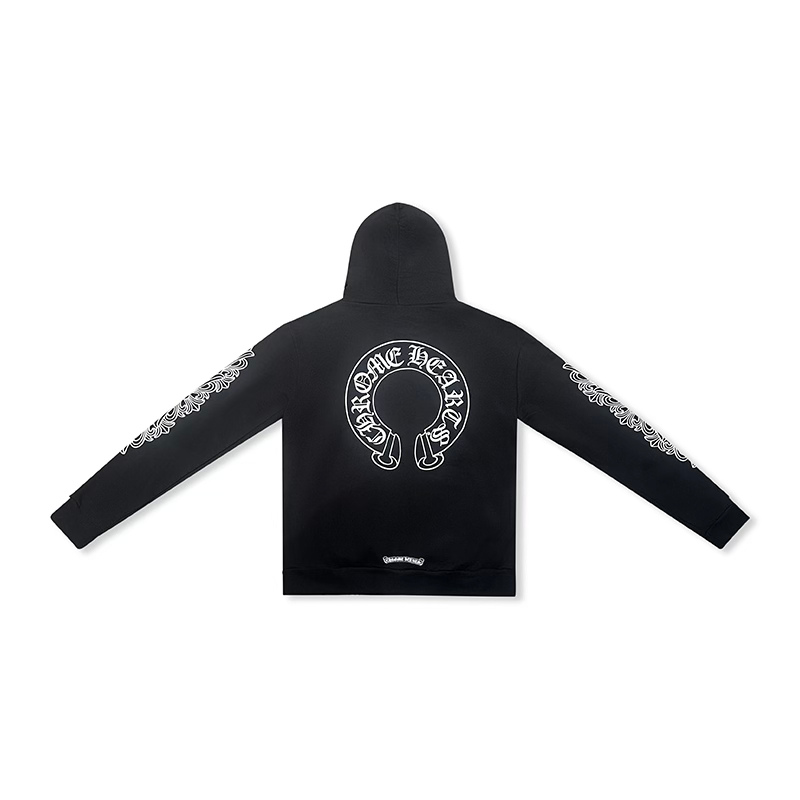 Hoodie Black Horseshoe Logo | Chrome Hearts