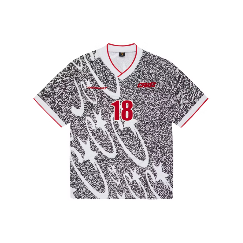 T-shirt Grey Red Football Jersey Stellations | Corteiz