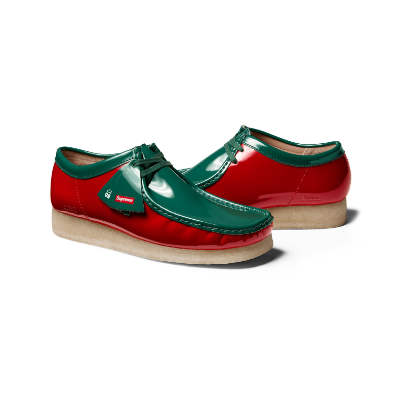 Low-top Patent Red | Supreme  x Clarks Wallabee