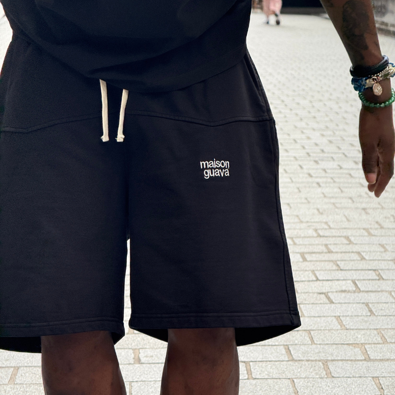 Shorts Double Stitched Black | Maison Guava