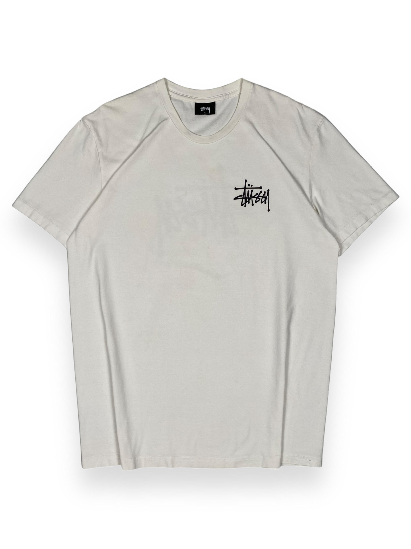 Stüssy White Splatter Logo Tee