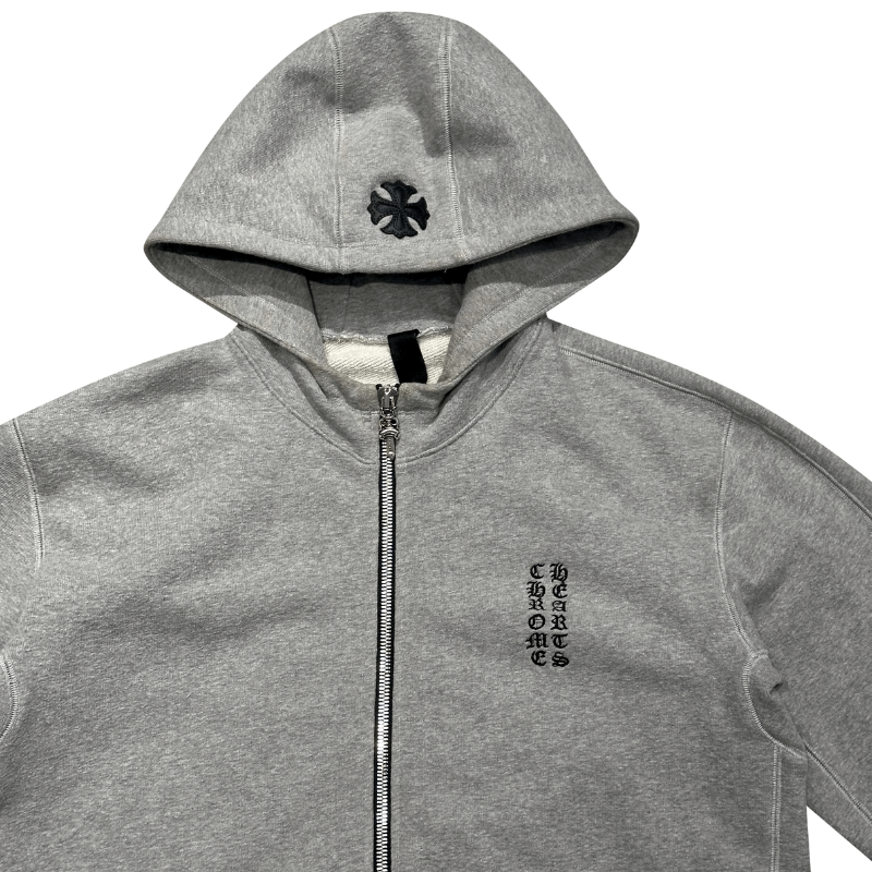 Hoodie Leather Patch Fuck You – Grey | Chrome Hearts