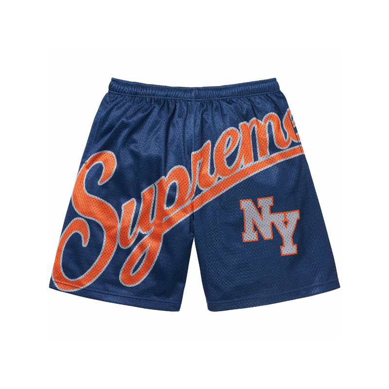 Mesh Shorts Big Script Mesh Blue | Supreme