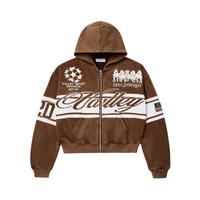 Zip Hoodie Cursive Brown | Vale Lives