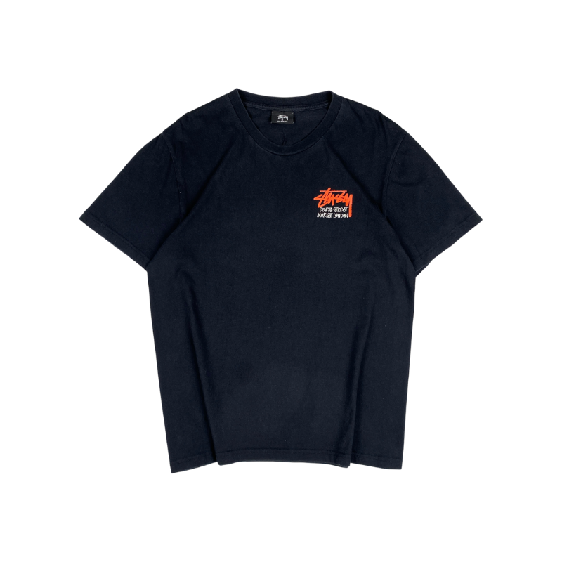 Stussy x DSM Navy Orange Logo Tee