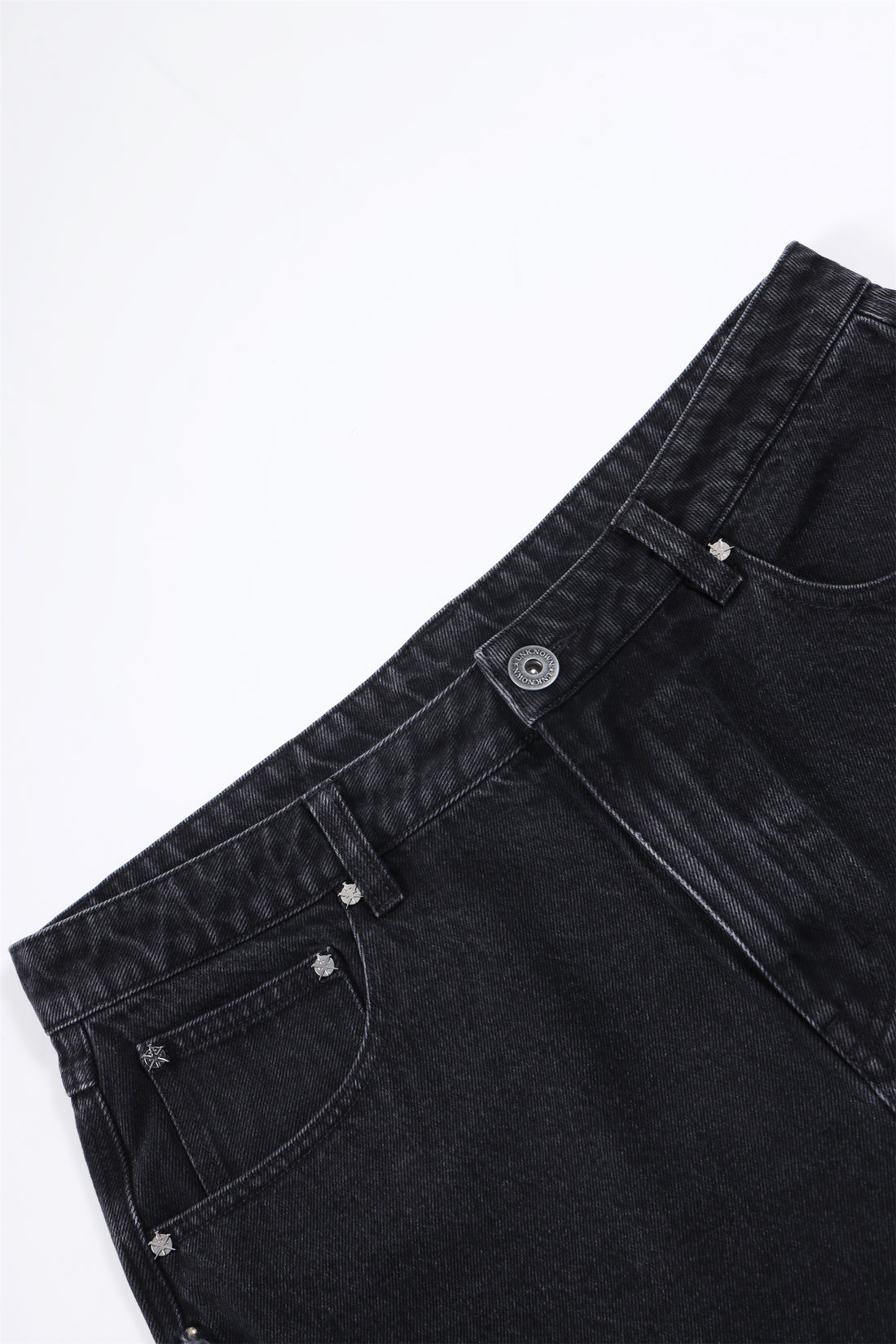 UNKNOWN Black Jorts Cross patched