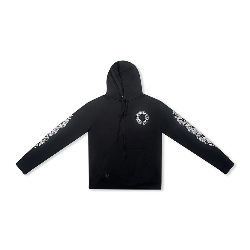 Hoodie Black Horseshoe Logo | Chrome Hearts