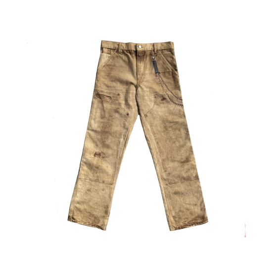 Denim Pants Beige Trompe L'Oeil "Illusion" | Garment Workshop