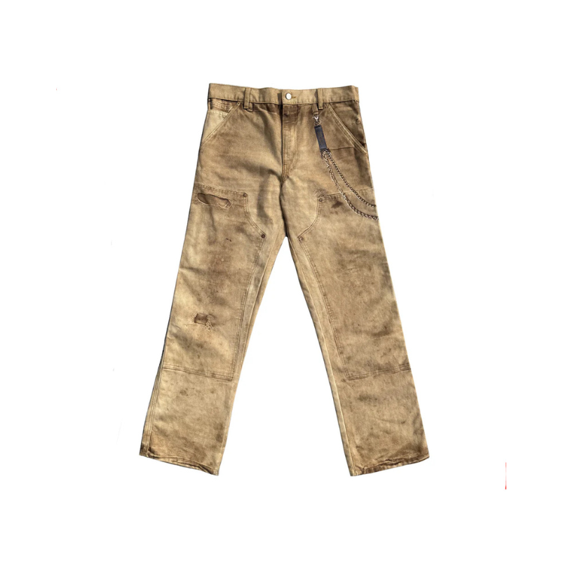 Denim Pants Beige Trompe L'Oeil "Illusion" | Garment Workshop