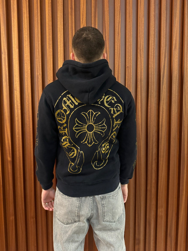 Thermal Hoodie CHROME HEARTS Gold Cross Logo Vintage