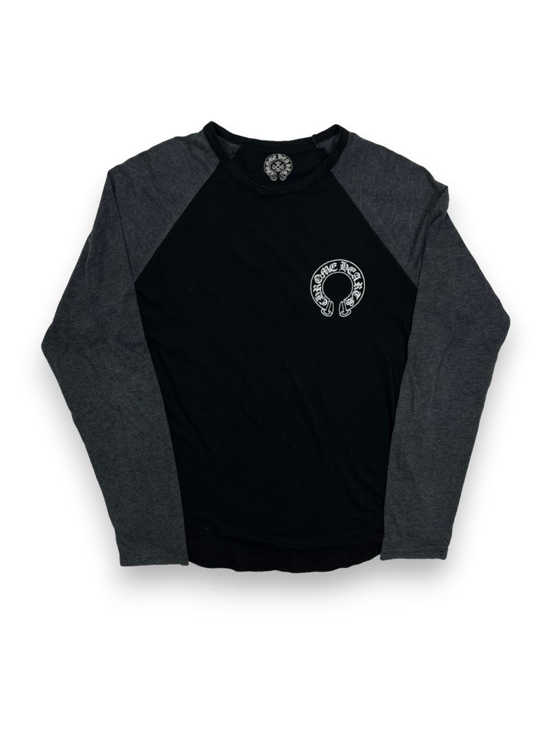 Chrome Hearts Black Grey Horseshoe Logo Thermal Longsleeve