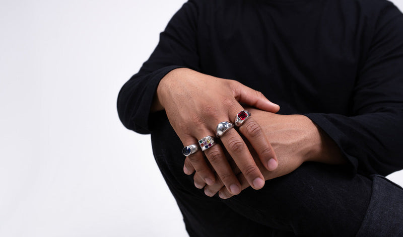 Ring Seven Sapphires - Silver Ring | Pacret Studio