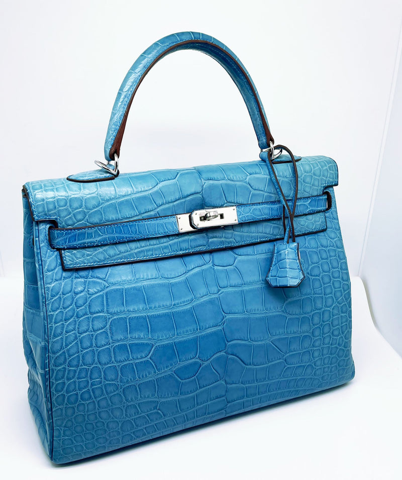 Kelly HERMES 35 Alligator Blue Mykonos