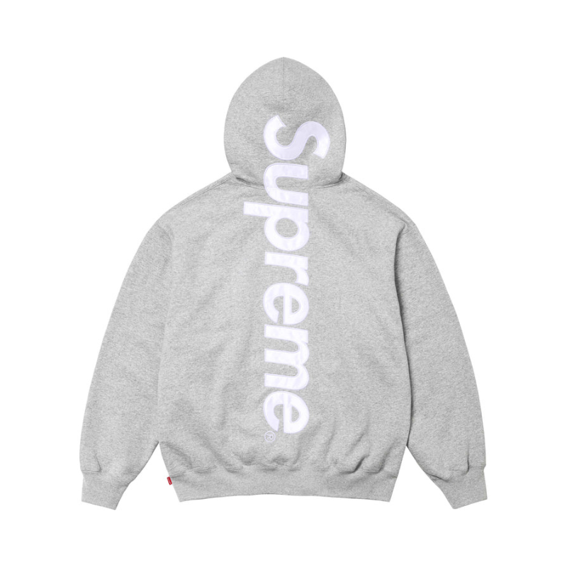 SUPREME Satin Appliqué Hooded Sweatshirt Gris