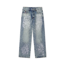 Jeans Gemstone Eye Embroidery Washed Blue | KidSuper, Hype clothes, view 4