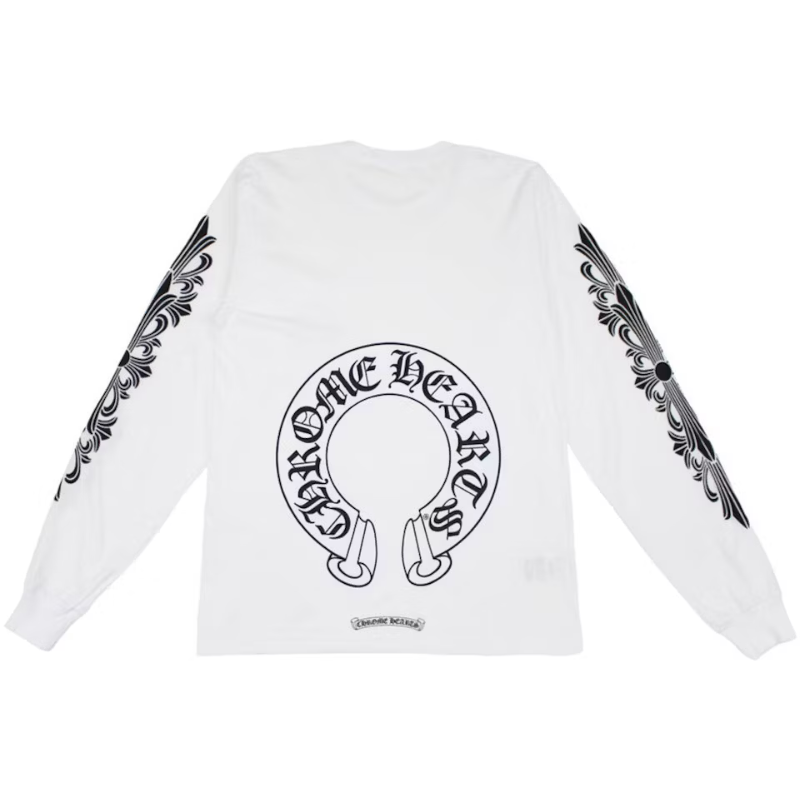 Longsleeve CHROME HEARTS White Floral Horseshoe