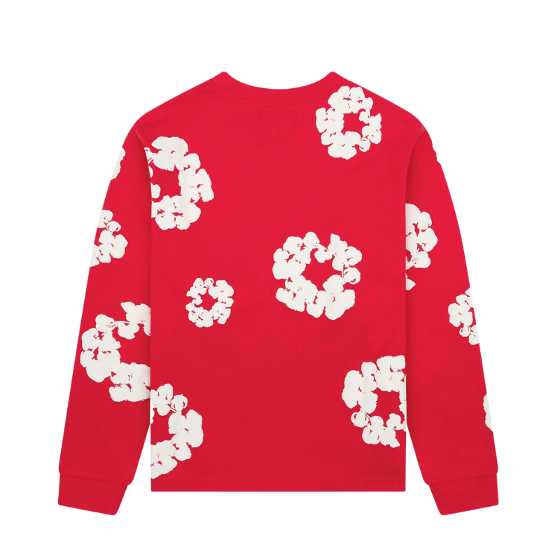 Longsleeve Cotton Wreath Red | Denim Tears