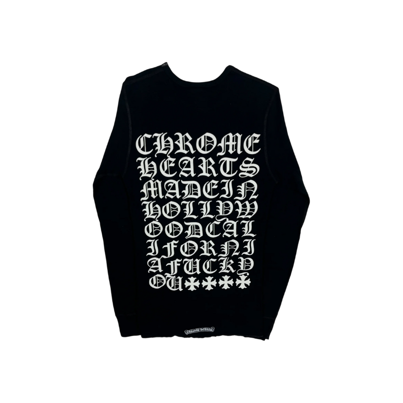 Chrome Hearts Black Horseshoe Cross Thermal Longsleeve