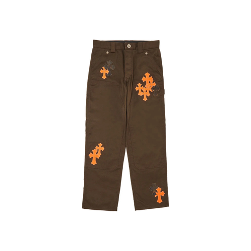 Denim Pants Carpenters Cross Patch Brown Orange | Chrome Hearts