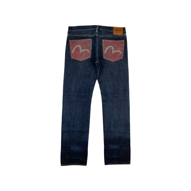 Evisu Red White Seagull Blue Jeans